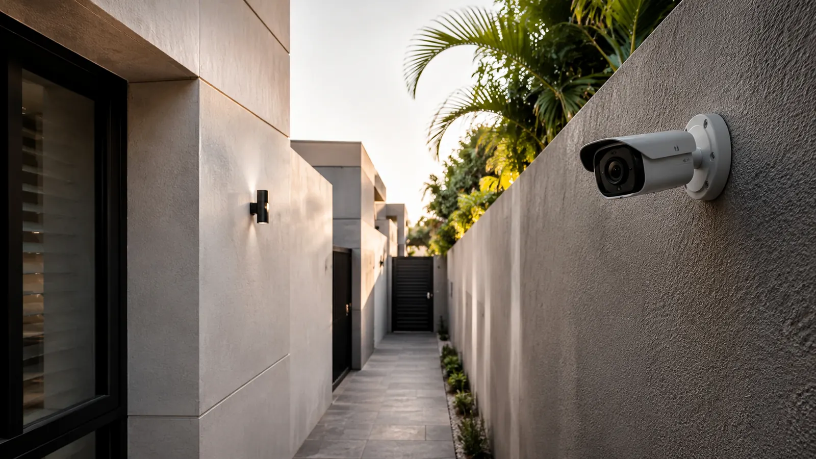 Side passage surveillance CCTV installation example