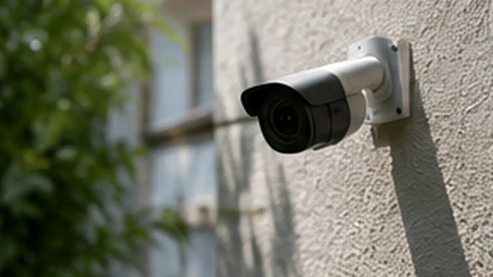 Wall-mounted bullet camera CCTV installation example