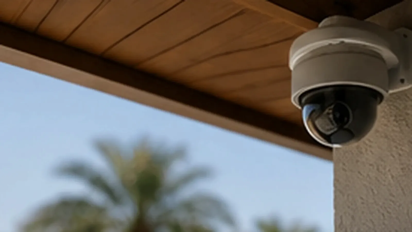 Under-eave dome camera CCTV installation example